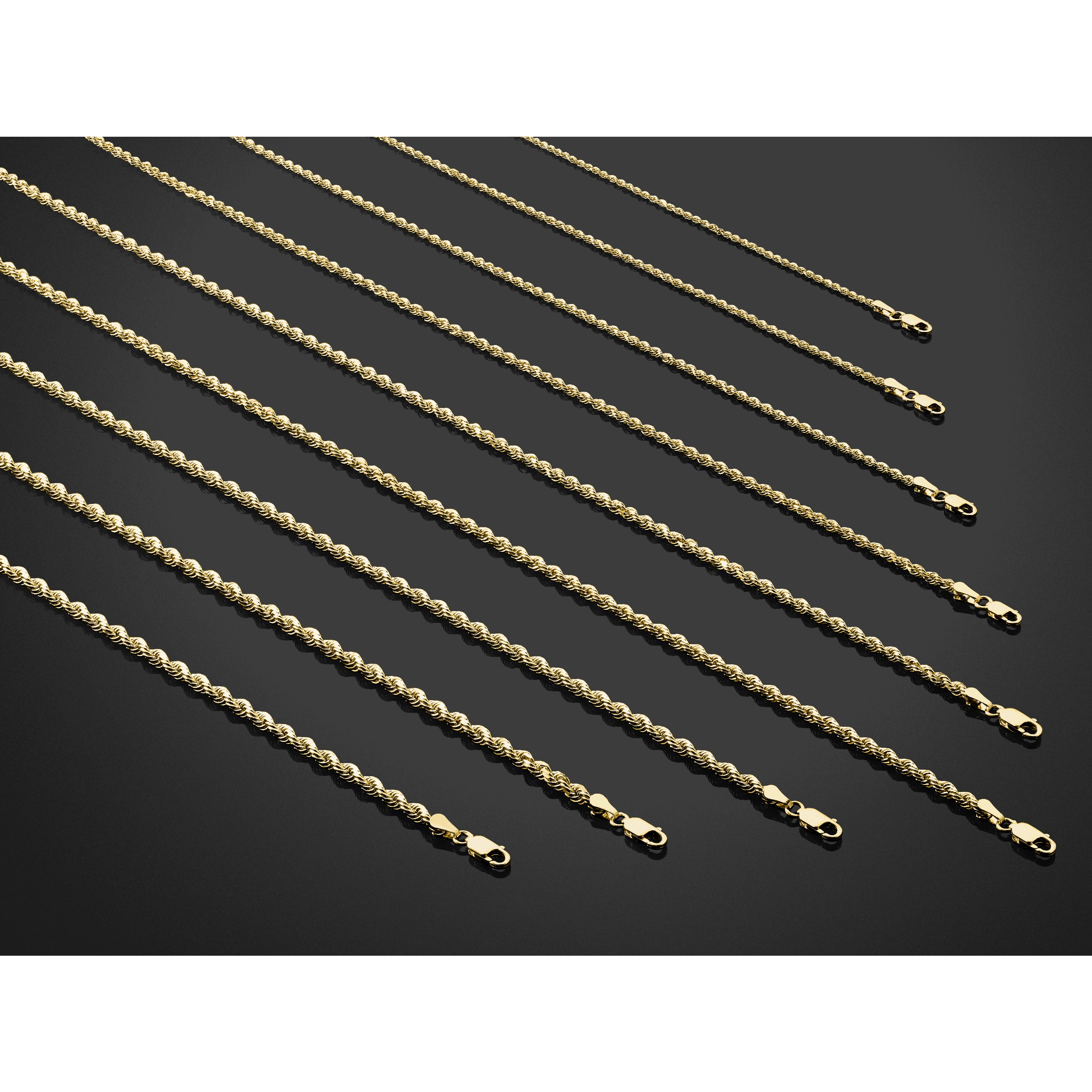 14K 18 inch 2mm Diamond-cut Rope with Lobster Clasp Chain