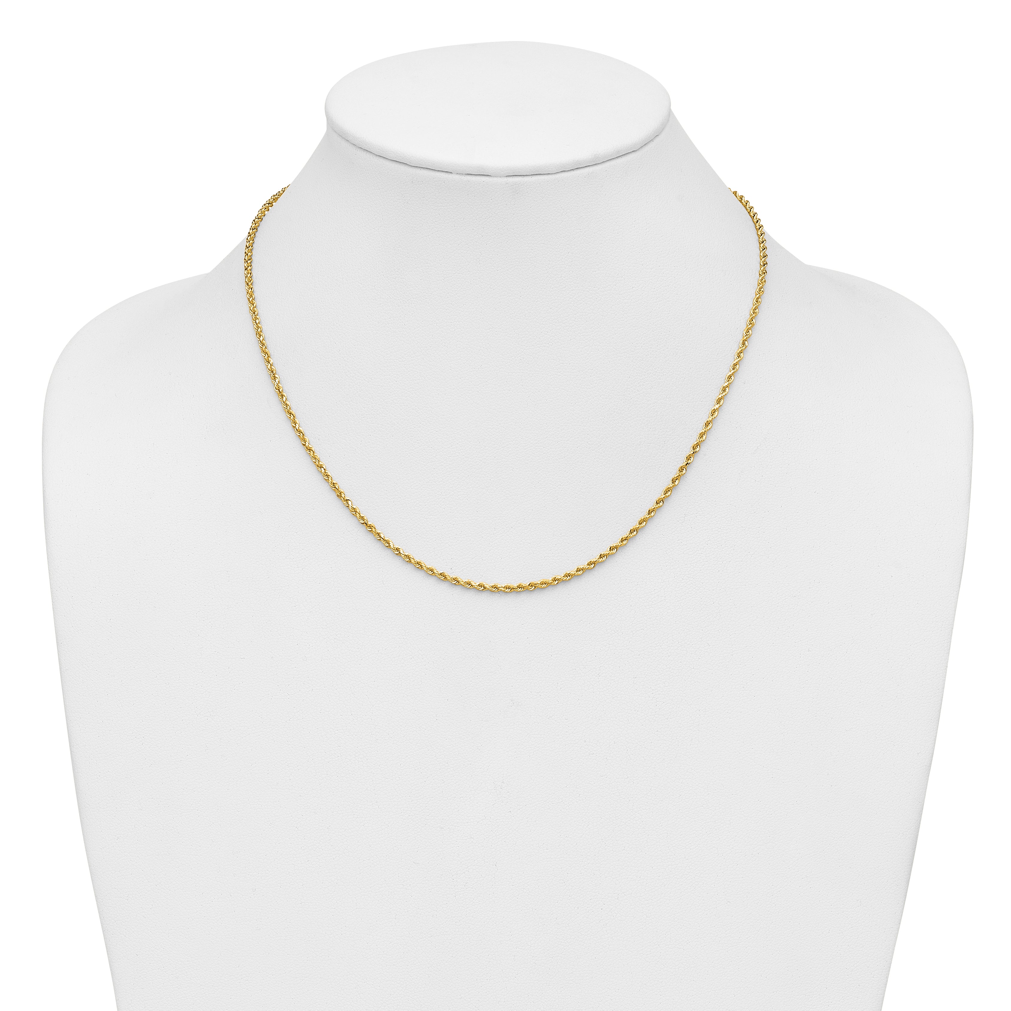 14K 18 inch 2mm Diamond-cut Rope with Lobster Clasp Chain