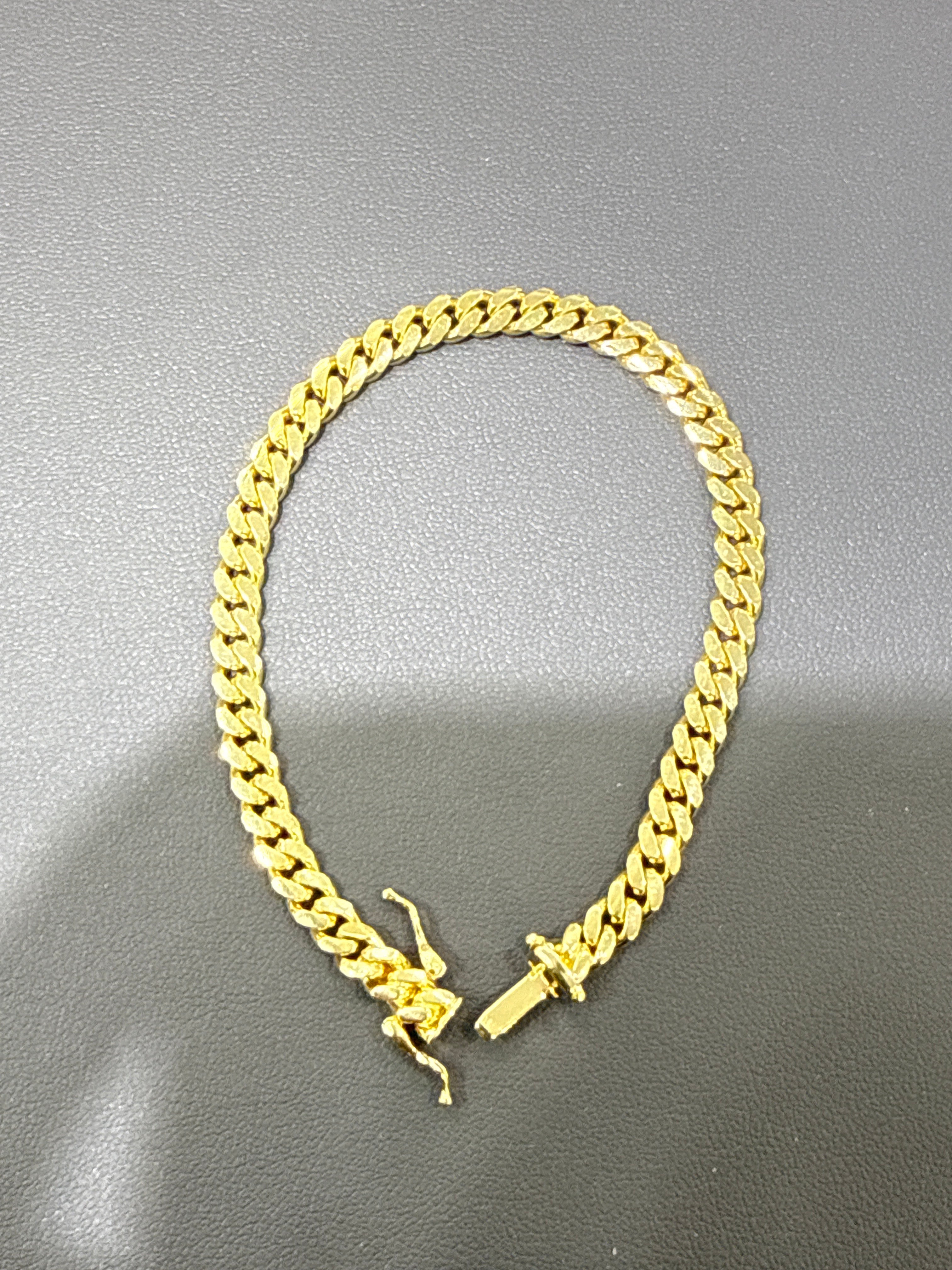 14KT Solid Yellow Gold 5MM Mini Miami Cuban Link Bracelet. 15.1GR - 7"