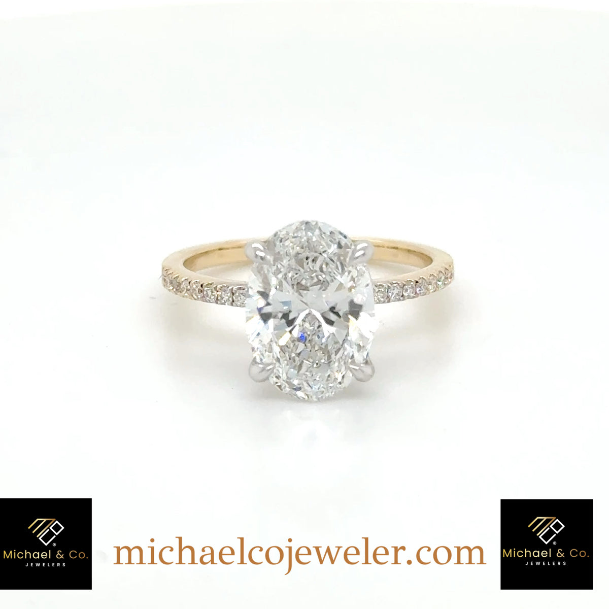 14KT Two Tone Ladies Semi-Mount Engagement Ring. DTW=0.14CT - G-H/VS - 2.8GR - SZ 6.5