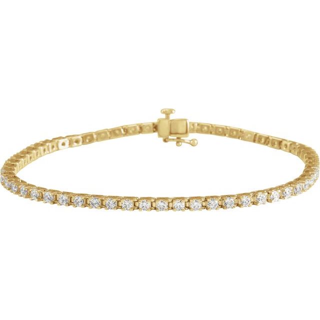 14K Yellow Gold Vermeil 3 CTW Lab-Grown Diamond Line 7 1/4" Bracelet