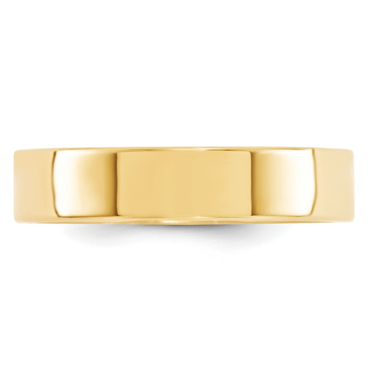 14k Yellow Gold 5mm Standard Weight Flat Comfort Fit Wedding Band Size 9