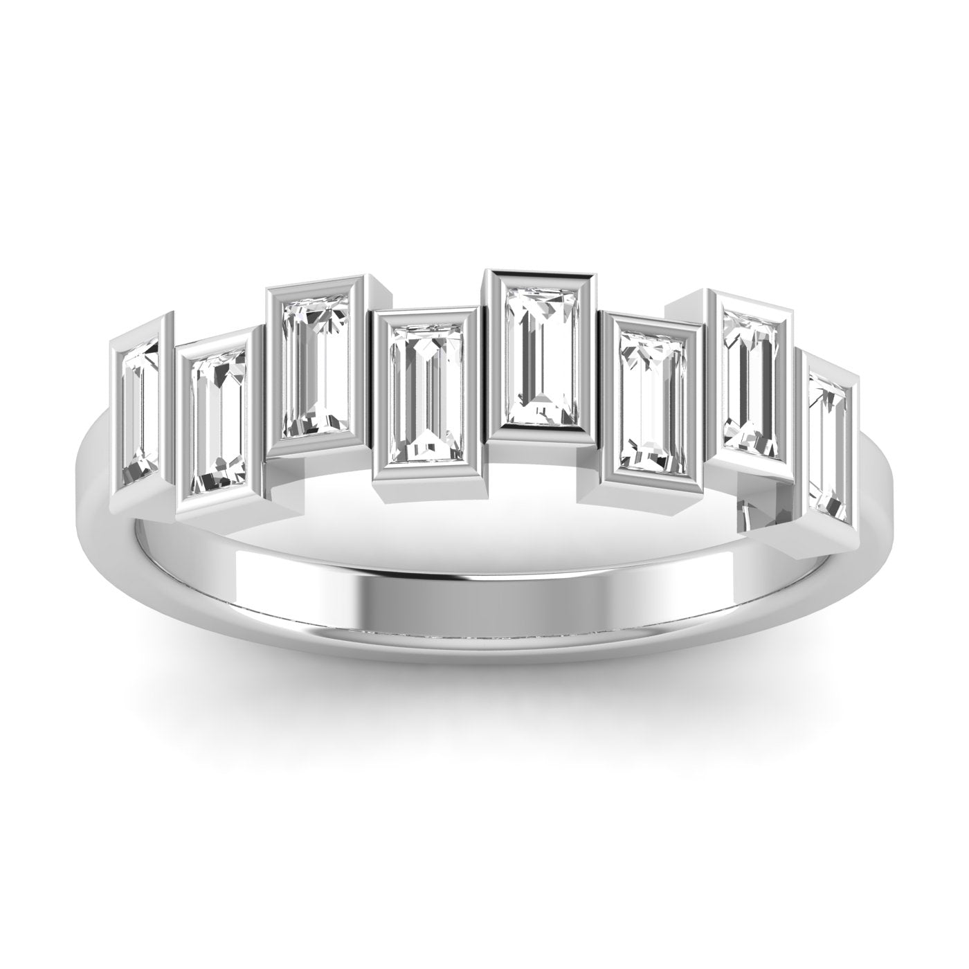 BAGUETTE STACK BAND - 14Kt White - L0233R-BGT-0.5
