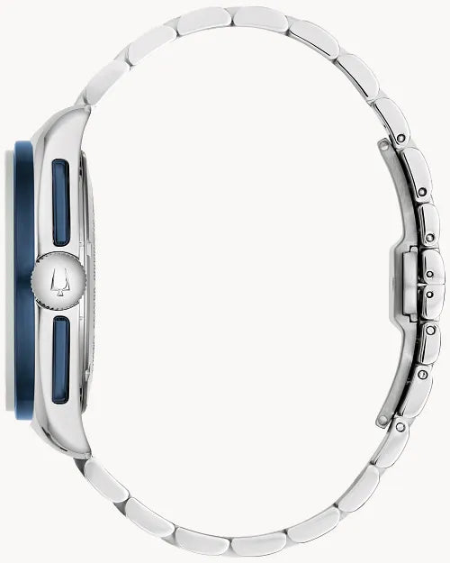 Blue Dial Stainless Steel Bracelet Lunar Pilot Timascus 98A329 | Bulova