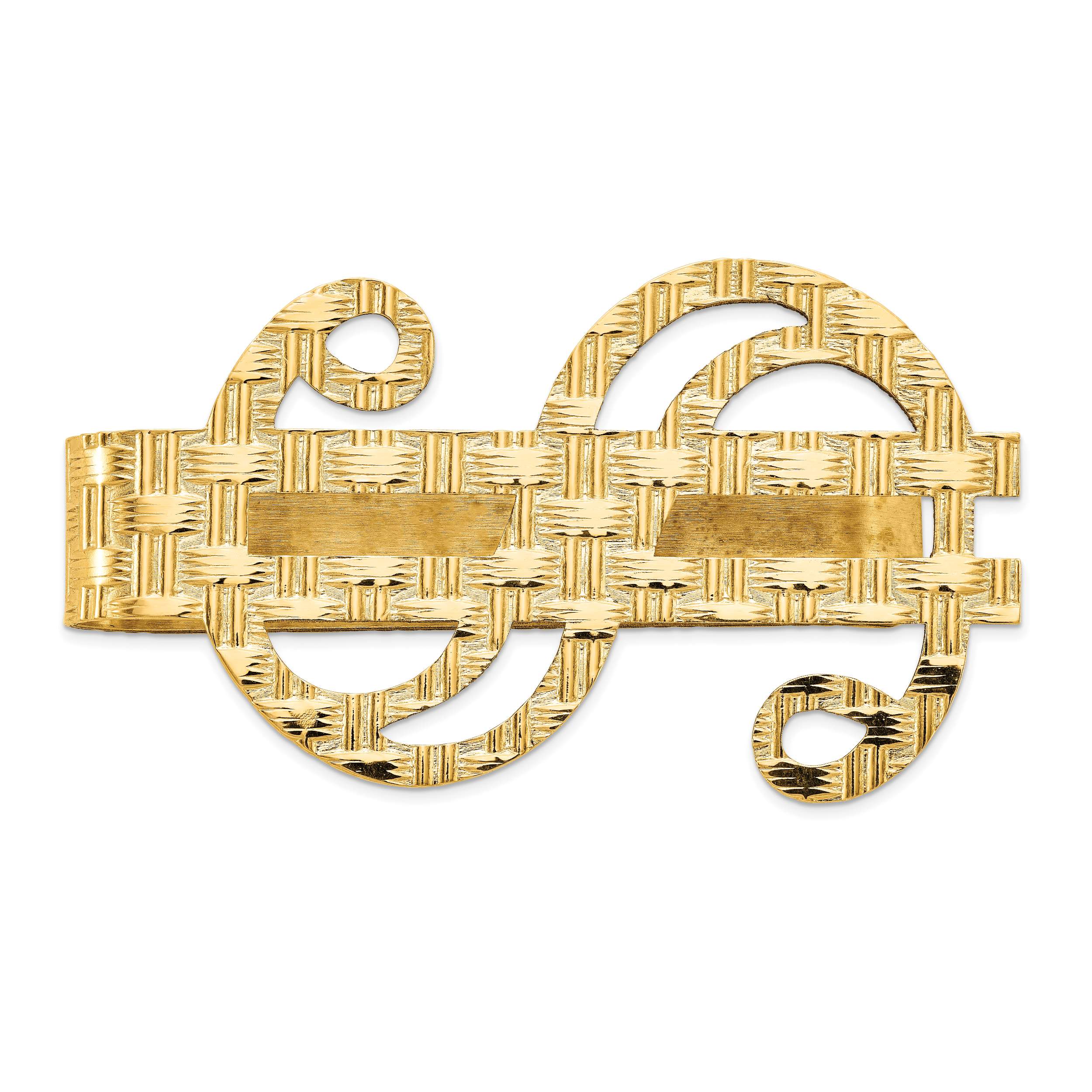 14k Polished Dollar Sign Money Clip