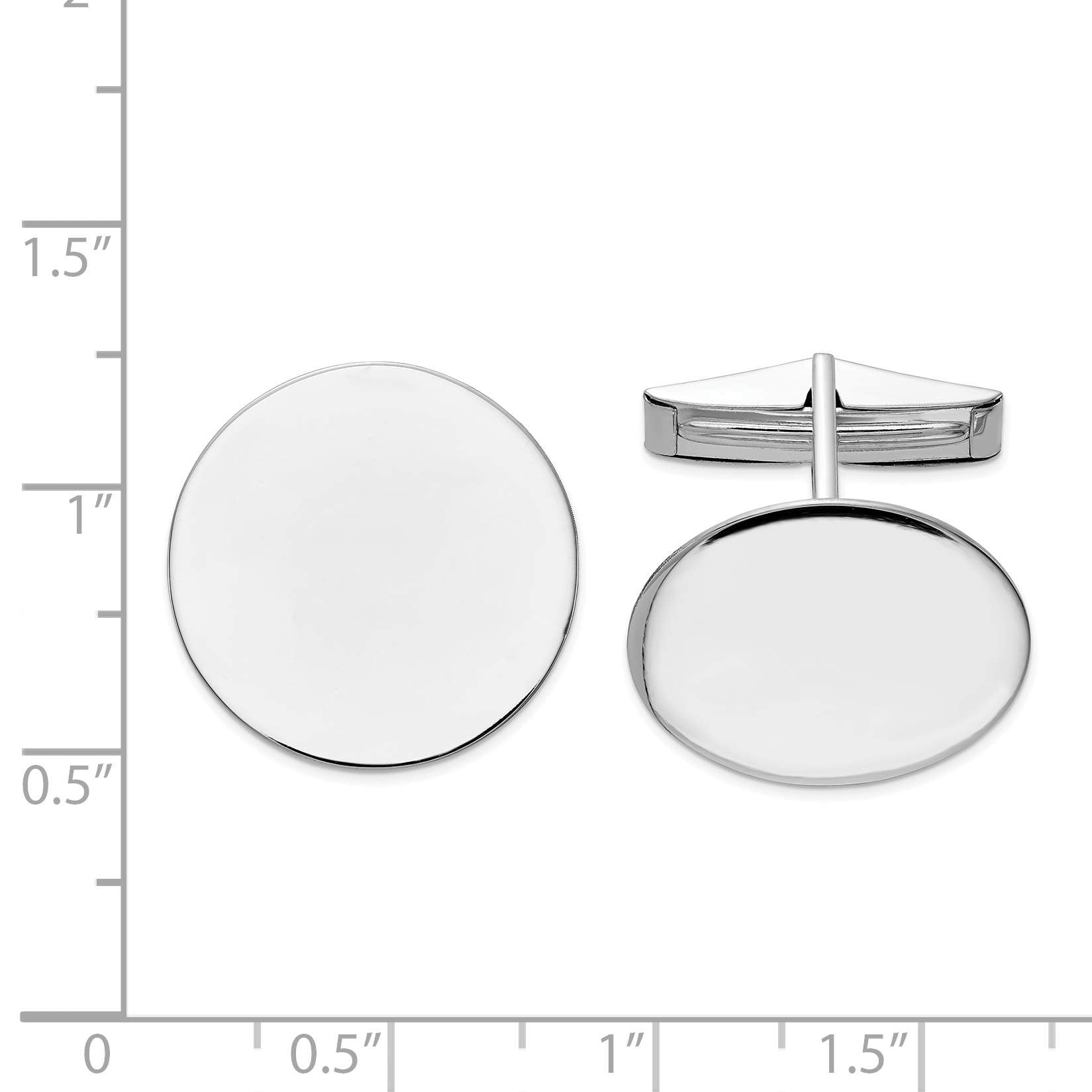14K WG Circular Cuff Links