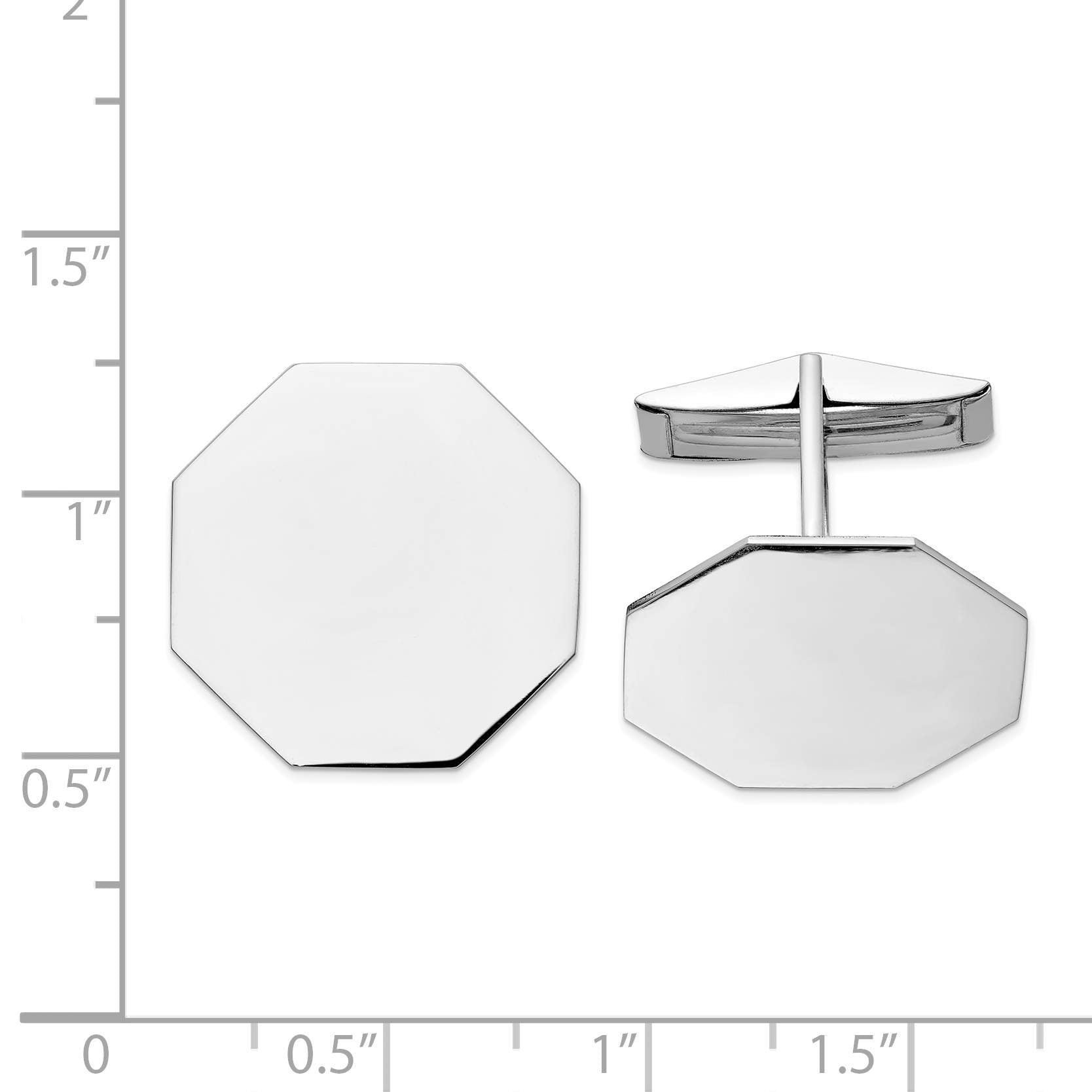 14K WG Octagon Cuff Links