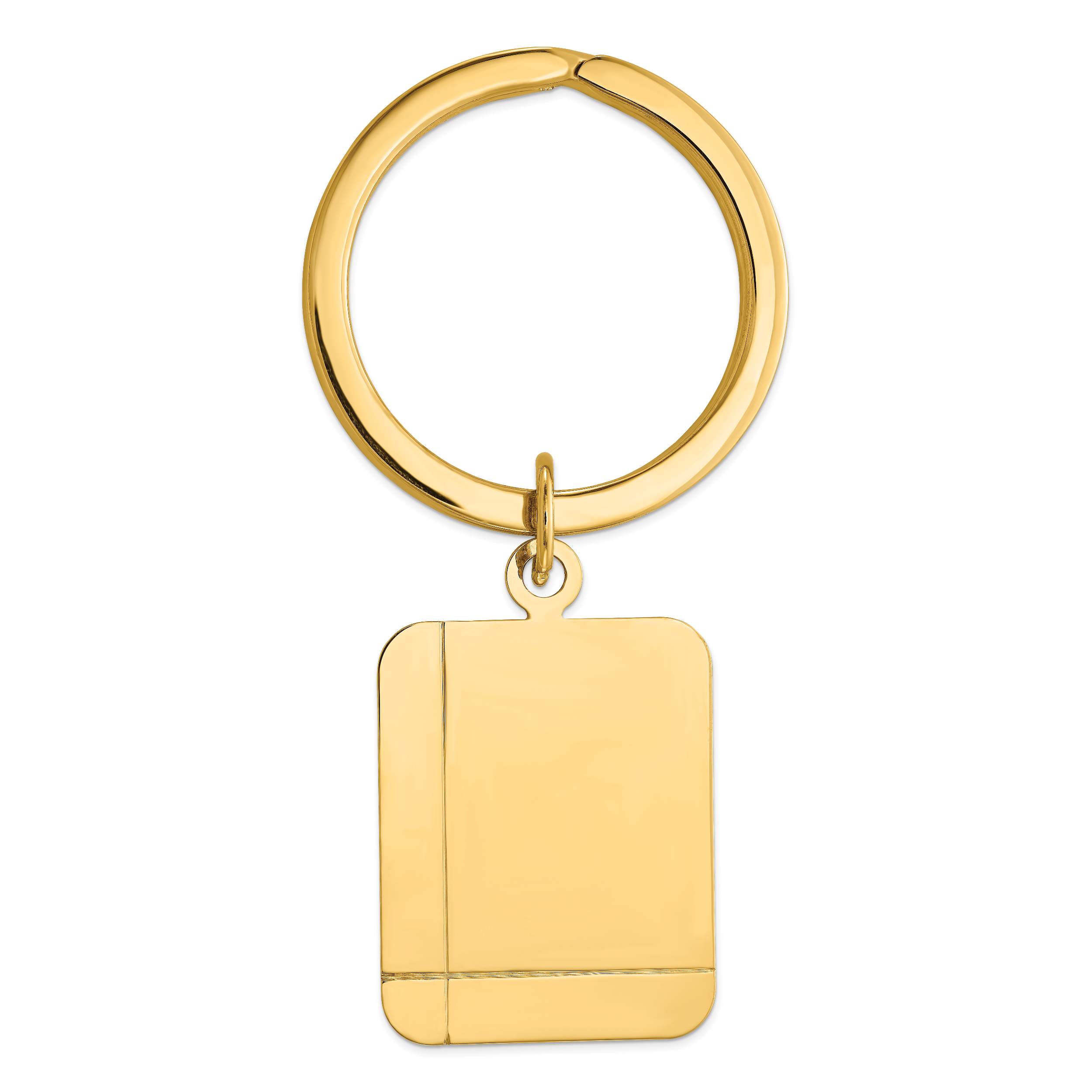 14k Rectangle Disc Key Ring