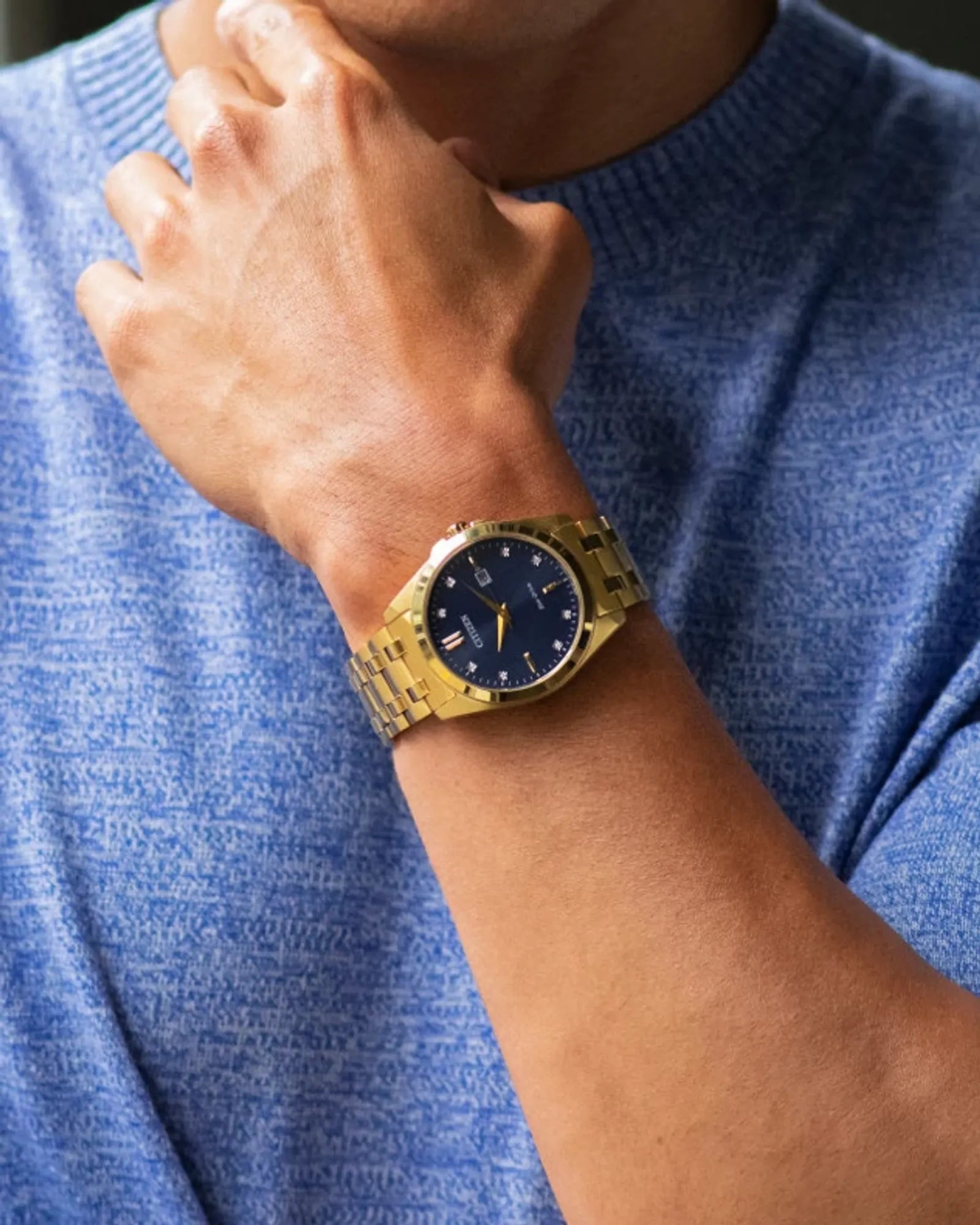 Citizen Peyten Eco-Drive Blue Dial Gold Stainless Steel Watch | CITIZEN