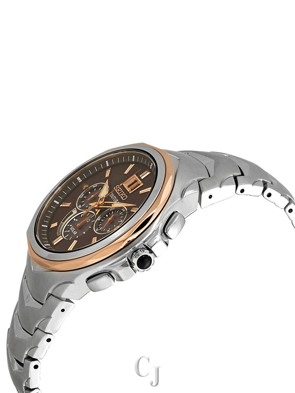 SEIKO COUTURA SOLAR POWERED CHRONOGRAPH BROWN DIAL SSC628