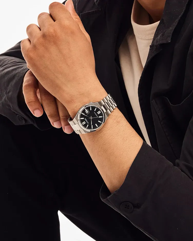 TSUYOSA Black Dial Stainless Steel Bracelet NJ0150-56E | CITIZEN