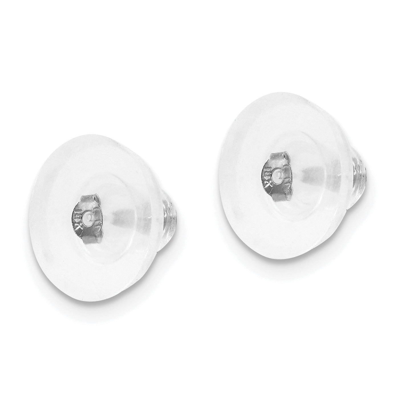 Silicone Sliders 14k White Gold Disk 1 Pair