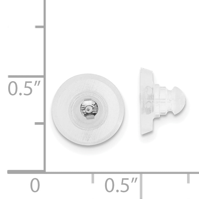 Silicone Sliders 14k White Gold Disk 1 Pair