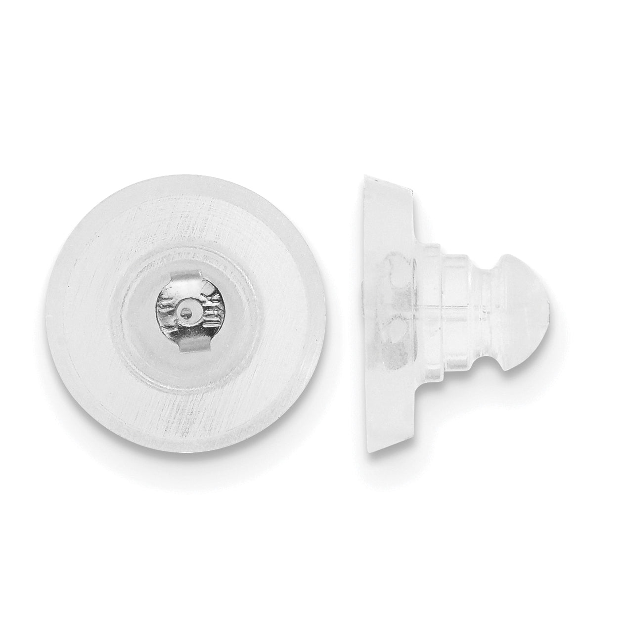 Silicone Sliders 14k White Gold Disk 1 Pair