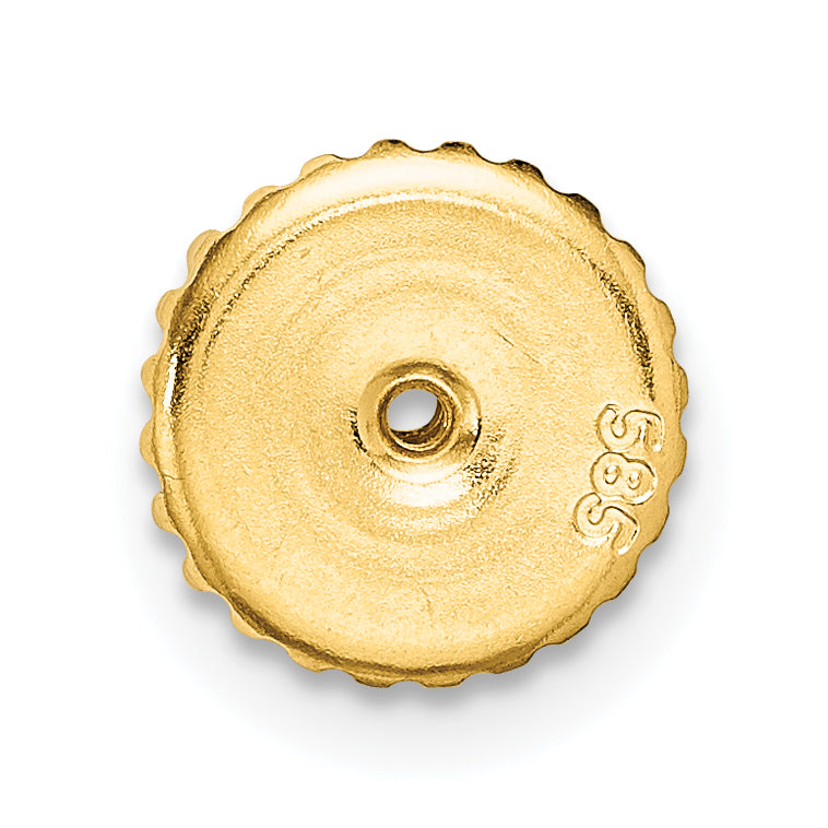 14k Single 2 Hole Threaded Ear Nut