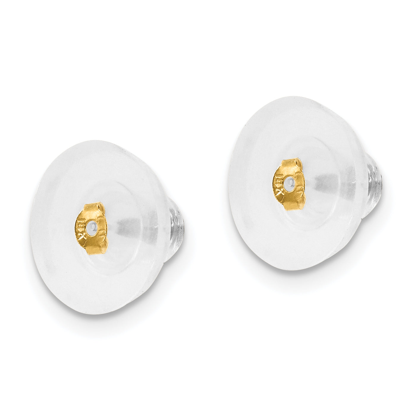 Silicone Sliders 14k Yellow Gold Disk 1 Pair