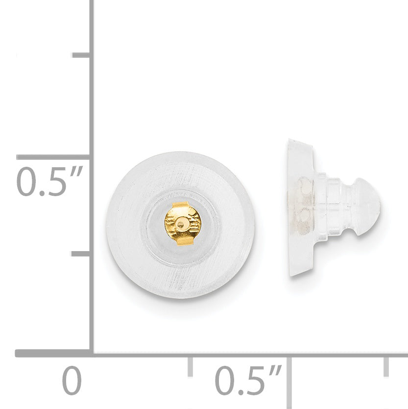 Silicone Sliders 14k Yellow Gold Disk 1 Pair