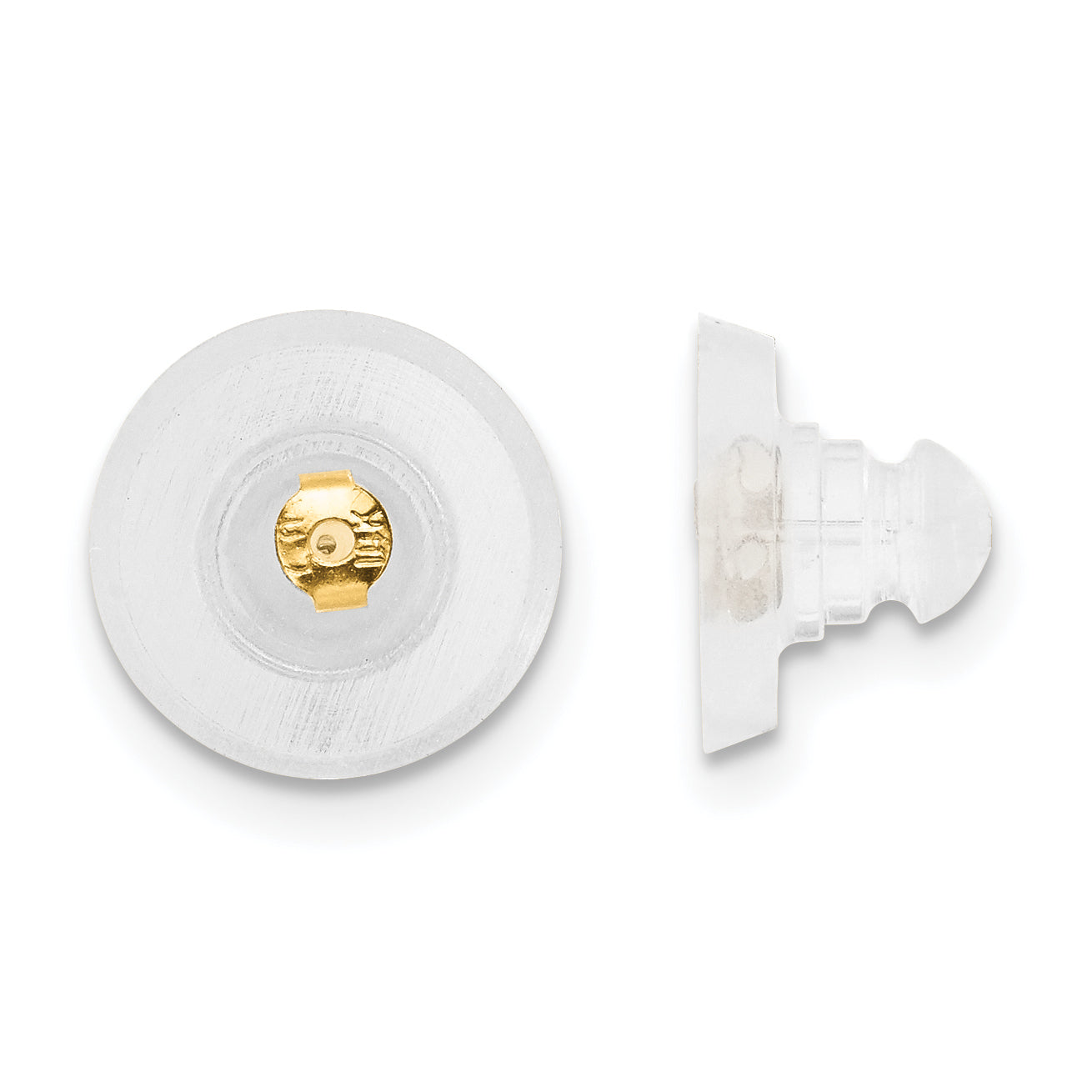 Silicone Sliders 14k Yellow Gold Disk 1 Pair