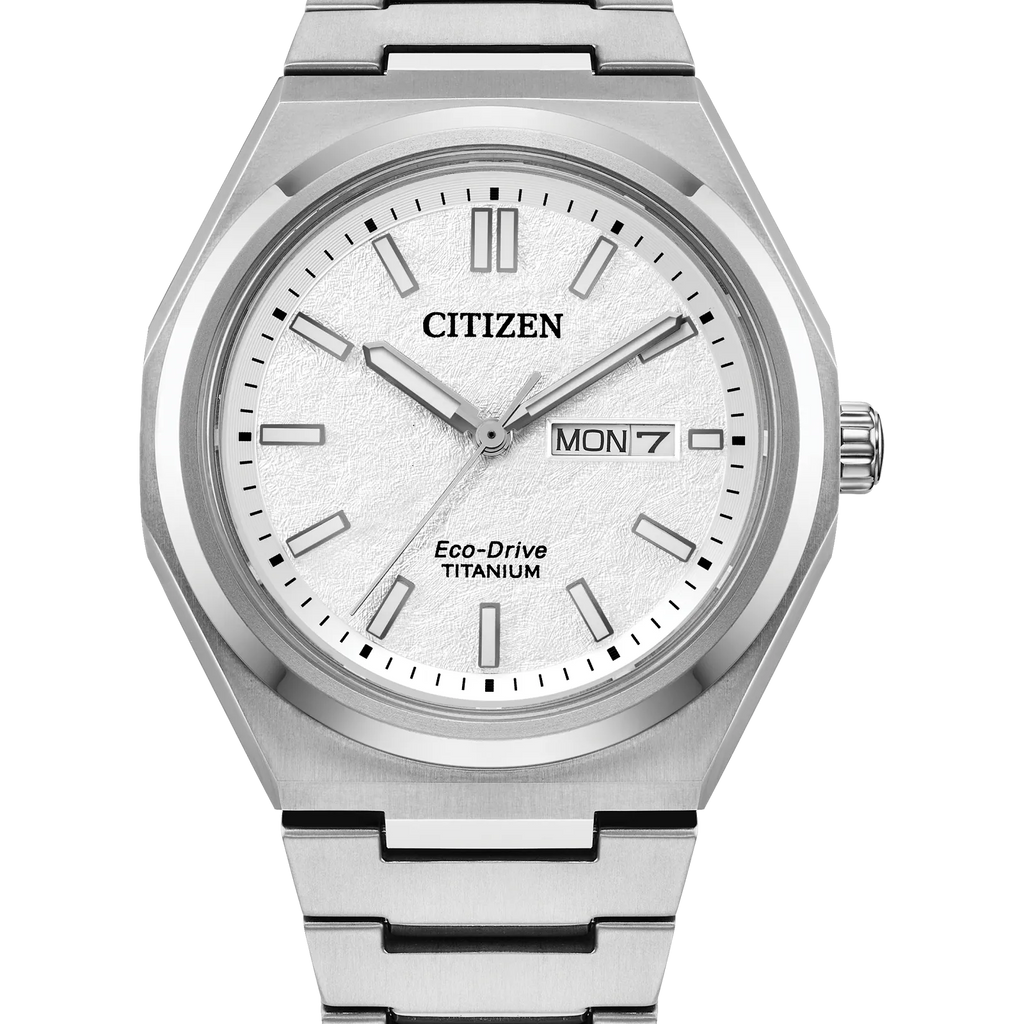 Zenshin Three-hand White Dial Super Titanium Bracelet AW0130-85A