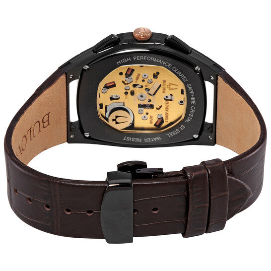 Bulova Curv Chronograph Quartz Brown Dial Men's Watch 98A264