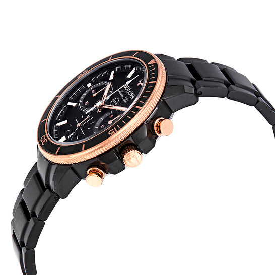 Bulova Marine Star Chronograph Black Dial Men's Watch 98B302